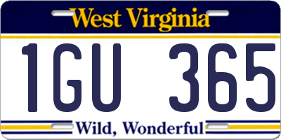 WV license plate 1GU365