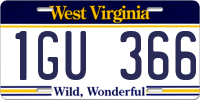 WV license plate 1GU366