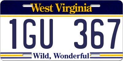 WV license plate 1GU367
