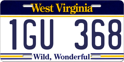 WV license plate 1GU368