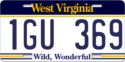 WV license plate 1GU369