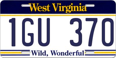 WV license plate 1GU370