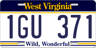 WV license plate 1GU371
