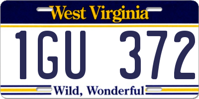 WV license plate 1GU372