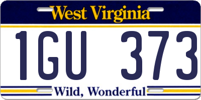 WV license plate 1GU373