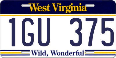 WV license plate 1GU375