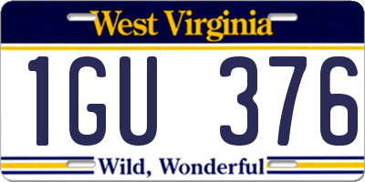 WV license plate 1GU376