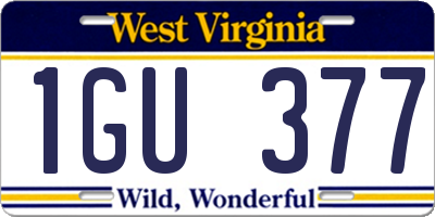 WV license plate 1GU377
