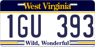 WV license plate 1GU393