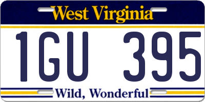 WV license plate 1GU395