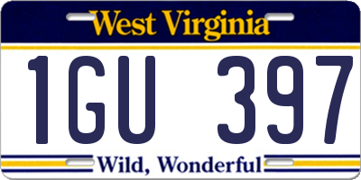 WV license plate 1GU397