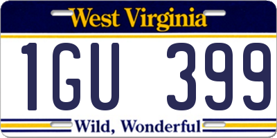 WV license plate 1GU399