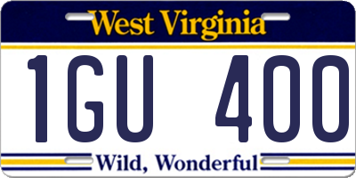 WV license plate 1GU400