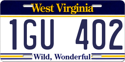 WV license plate 1GU402