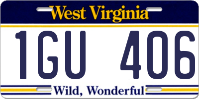 WV license plate 1GU406