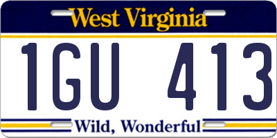 WV license plate 1GU413