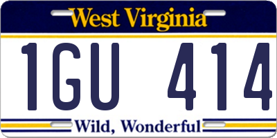 WV license plate 1GU414