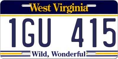 WV license plate 1GU415