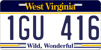 WV license plate 1GU416