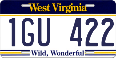 WV license plate 1GU422