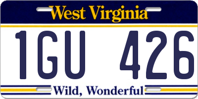 WV license plate 1GU426