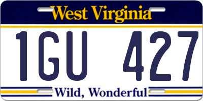 WV license plate 1GU427