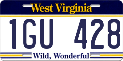 WV license plate 1GU428