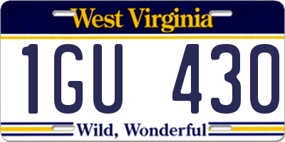 WV license plate 1GU430