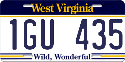 WV license plate 1GU435