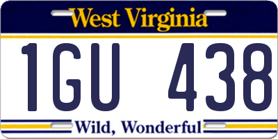 WV license plate 1GU438