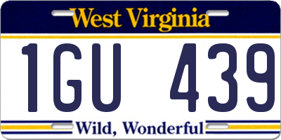 WV license plate 1GU439