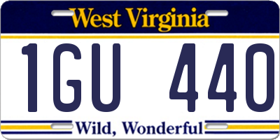 WV license plate 1GU440