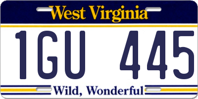 WV license plate 1GU445