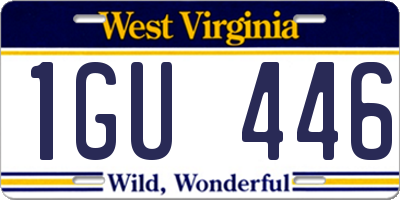 WV license plate 1GU446