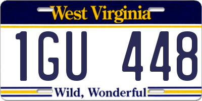 WV license plate 1GU448