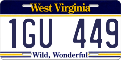 WV license plate 1GU449