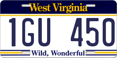 WV license plate 1GU450