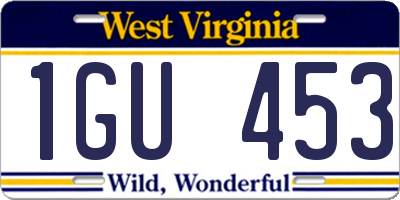 WV license plate 1GU453