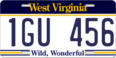 WV license plate 1GU456