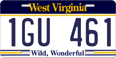 WV license plate 1GU461