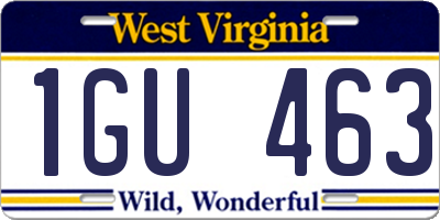 WV license plate 1GU463
