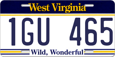WV license plate 1GU465