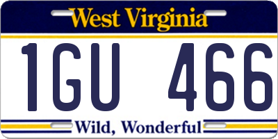 WV license plate 1GU466