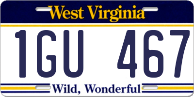 WV license plate 1GU467