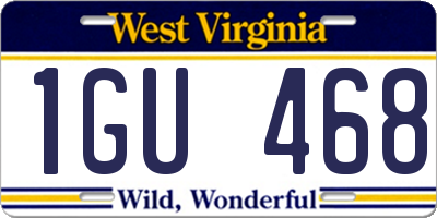 WV license plate 1GU468