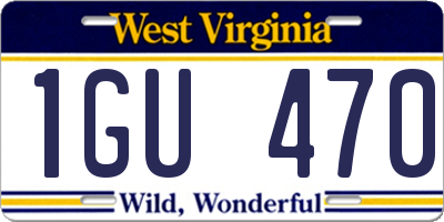 WV license plate 1GU470