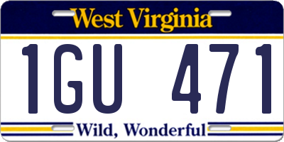 WV license plate 1GU471