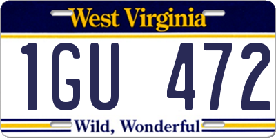 WV license plate 1GU472