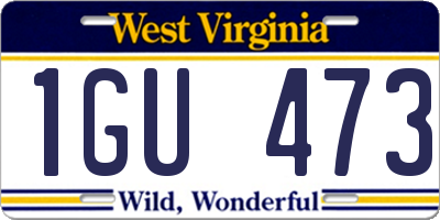 WV license plate 1GU473