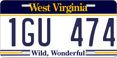 WV license plate 1GU474